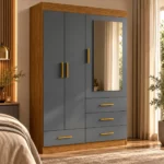 Modern 3 Door Wardrobe with Mirror, MWBR120
