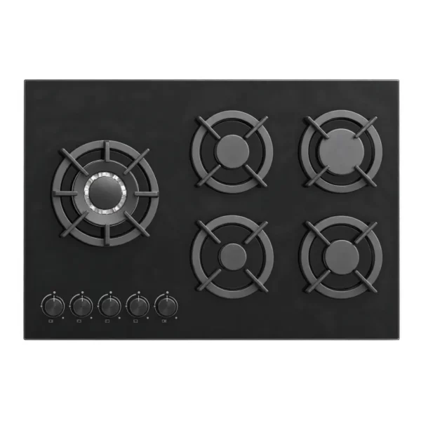 JVC 90cm 5 Burner Gas-On-Glass Hob, Black, WG-NBH90GB6S