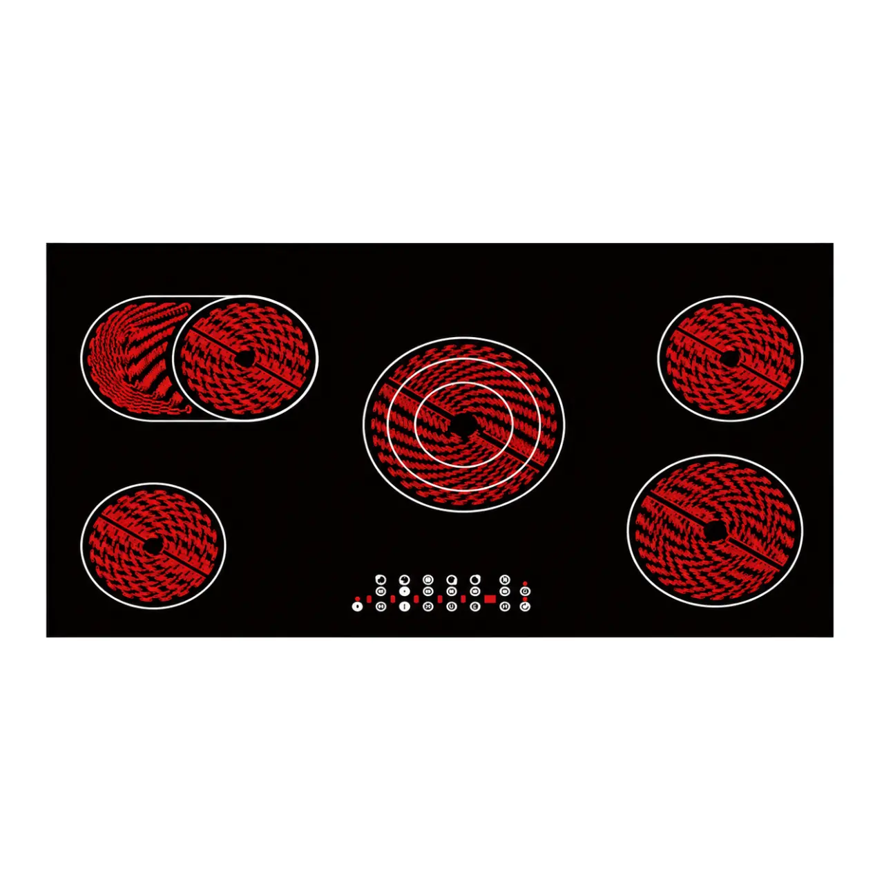 WG-NBHE90B5S JVC 90cm 5 Zone Ceramic Hob, WG-NBHE90B5S